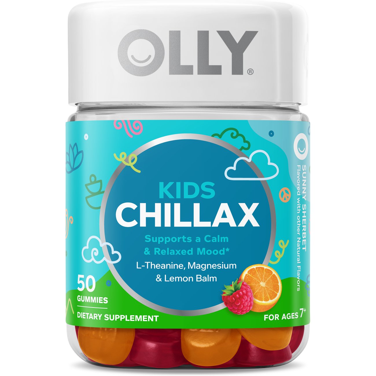 OLLY Kids Chillax Gummy Supplement with Magnesium and L-Theanine, 50 Count