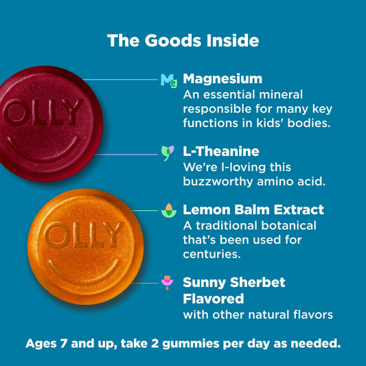 OLLY Kids Chillax Gummy Supplement with Magnesium and L-Theanine, 50 Count
