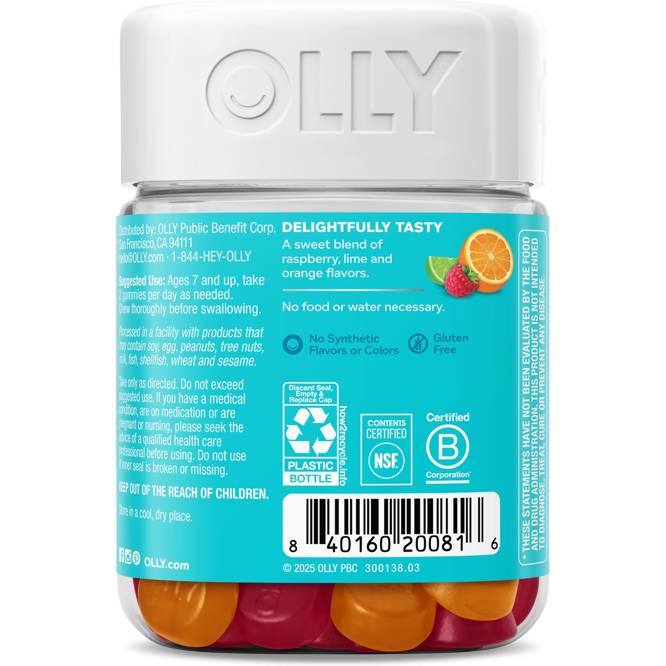 OLLY Kids Chillax Gummy Supplement with Magnesium and L-Theanine, 50 Count