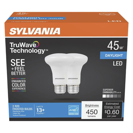 Sylvania TruWave R20 45-Watt Frosted LED Light Bulbs - Daylight