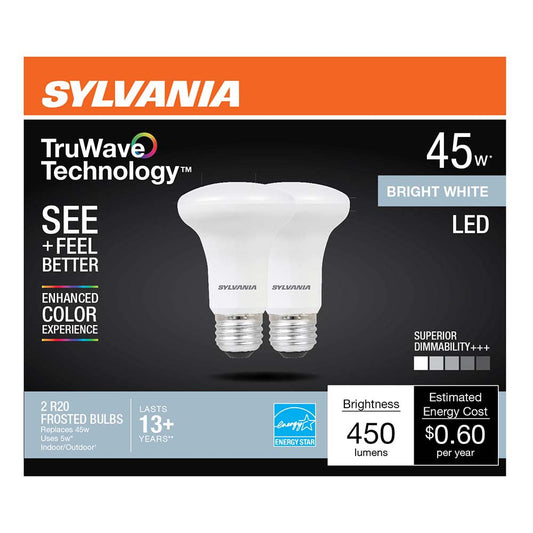 Sylvania TruWave R20 45-Watt Frosted LED Light Bulbs - Bright White