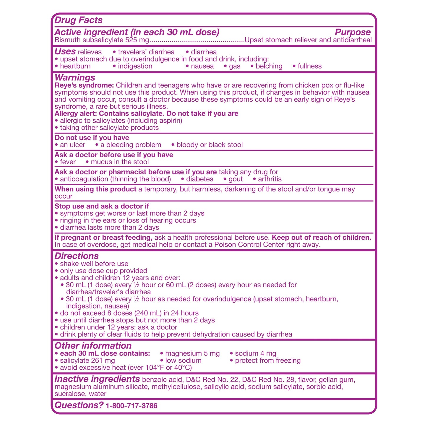 Pepto-Bismol Liquid for Nausea, Heartburn, Indigestion, Upset Stomach, & Diarrhea - Fast Relief for 5 Symptoms, 2 Pack, Original Flavor