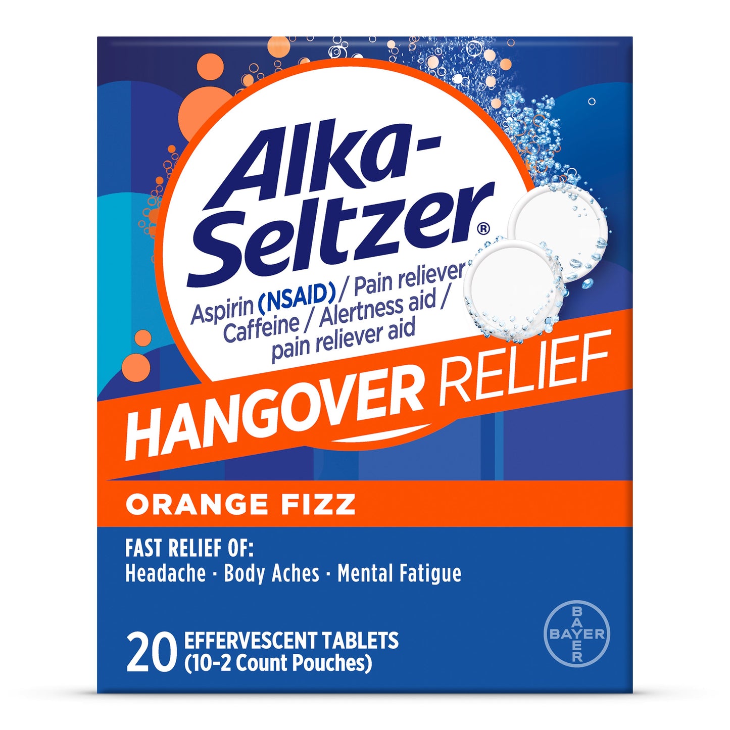 Alka-Seltzer Hangover Relief  Effervescent Tablets Orange Fizz