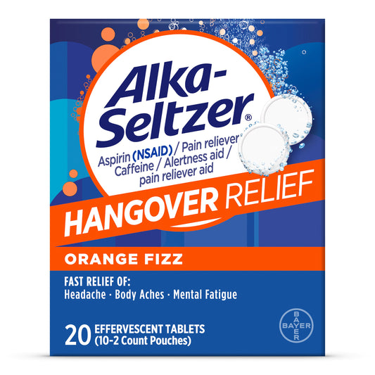 Alka-Seltzer Hangover Relief  Effervescent Tablets Orange Fizz