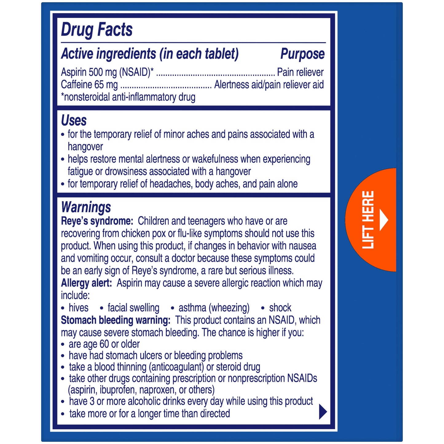 Alka-Seltzer Hangover Relief  Effervescent Tablets Orange Fizz