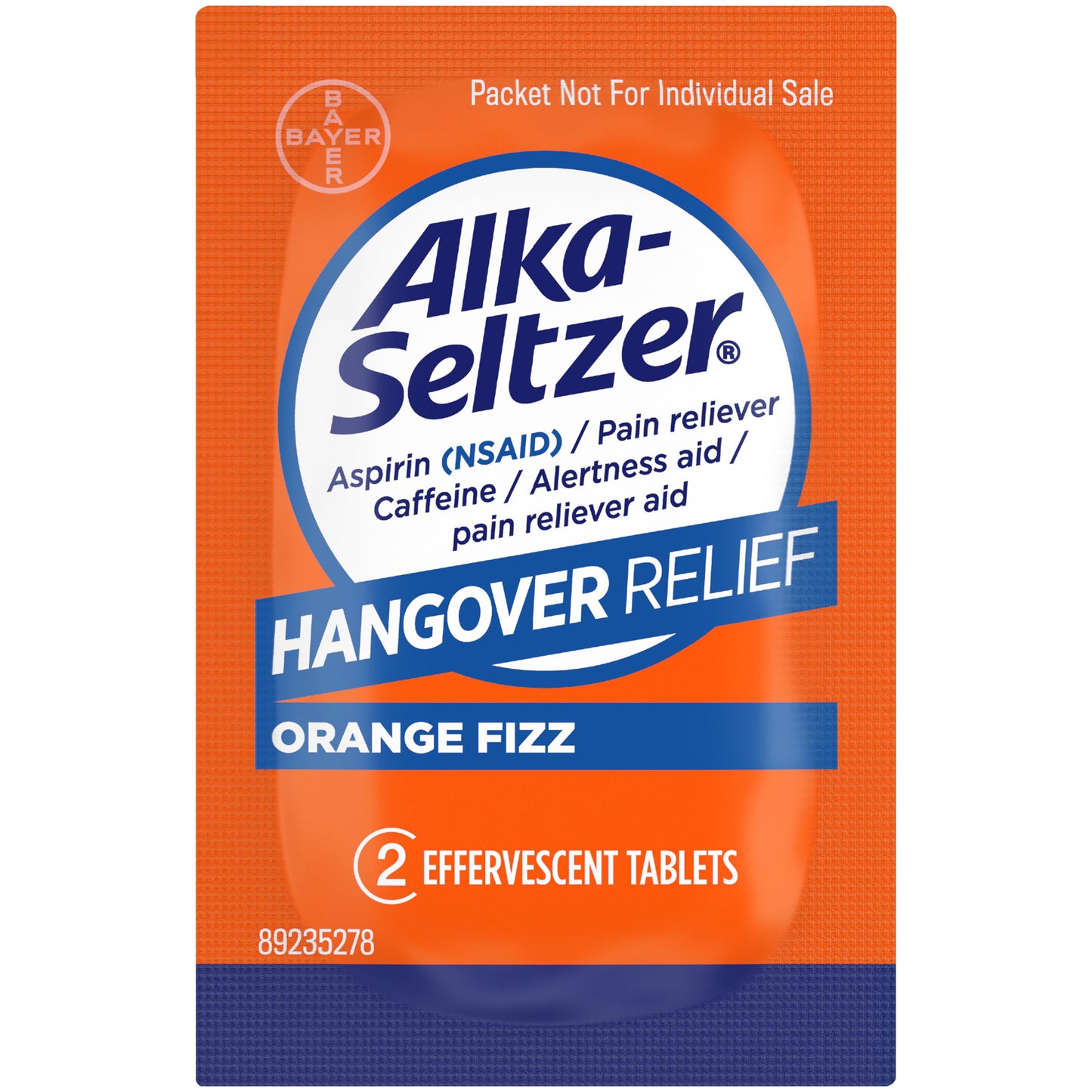 Alka-Seltzer Hangover Relief  Effervescent Tablets Orange Fizz