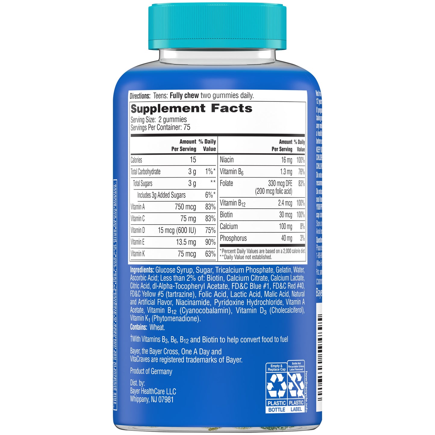 One A Day For Him VitaCraves Teen Gummies