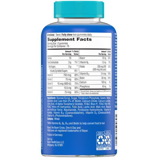 One A Day For Him VitaCraves Teen Gummies