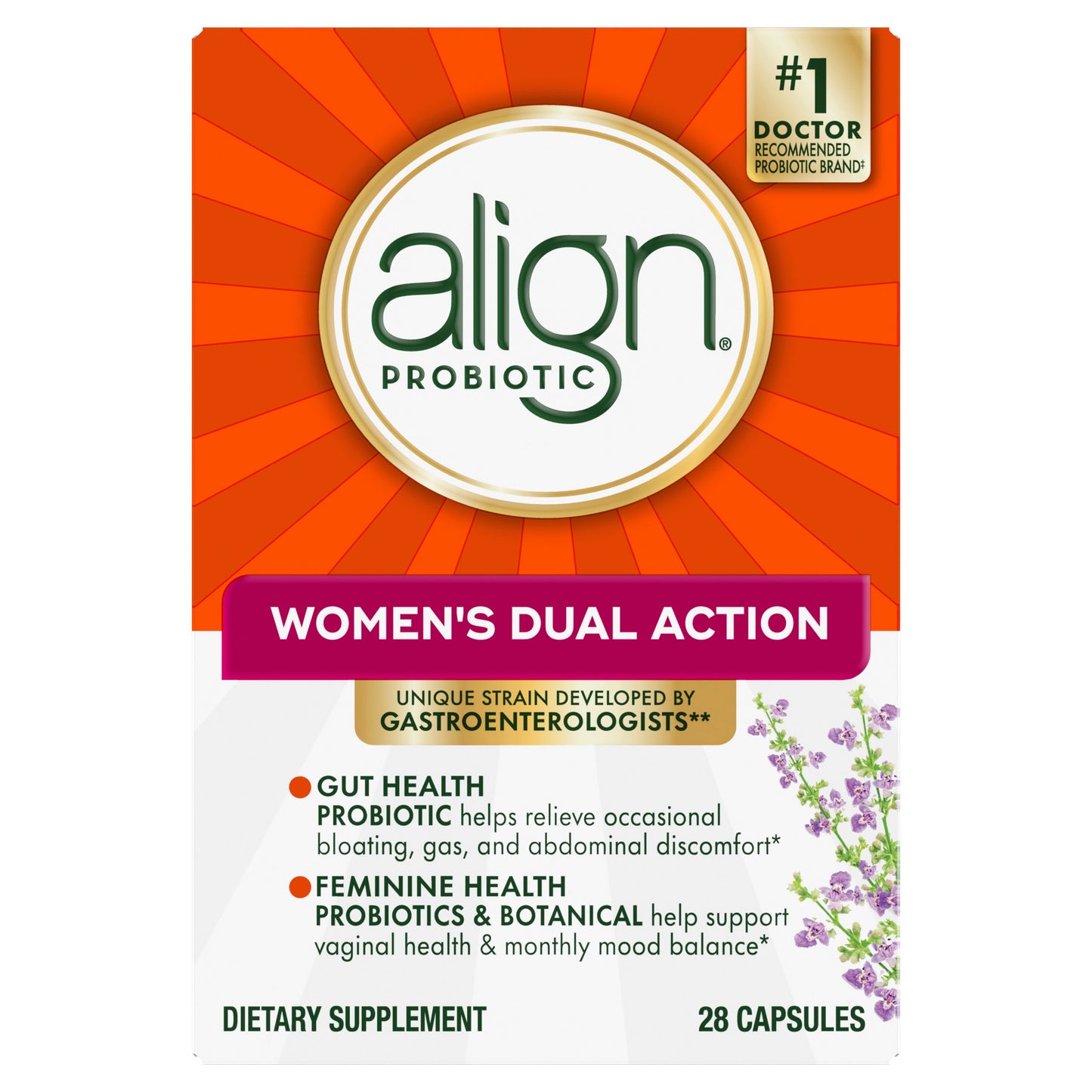 Align Probiotic Capsules, Women's Dual Action, Vaginal Probiotics for Women