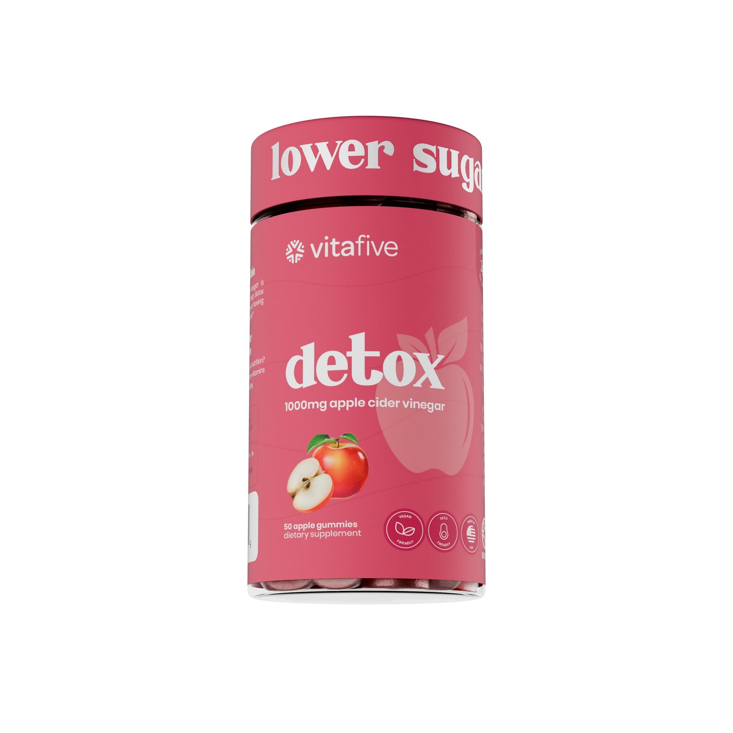 Vitafive Low Sugar Detox 1000 mg Apple Cider Vinegar Gummies