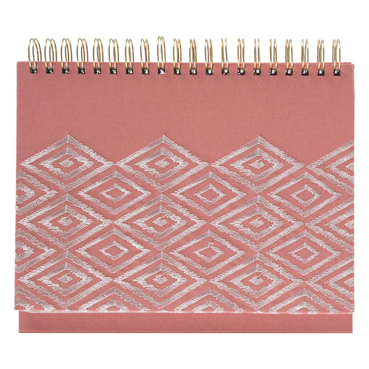 C.R. Gibson Embroidered Undated Spiral Weekly Desktop Calendar