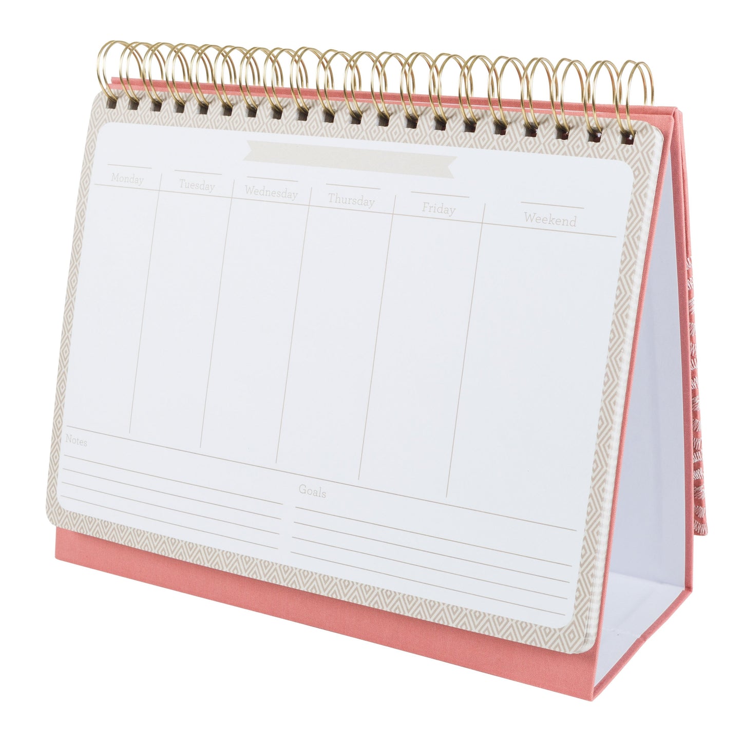 C.R. Gibson Embroidered Undated Spiral Weekly Desktop Calendar