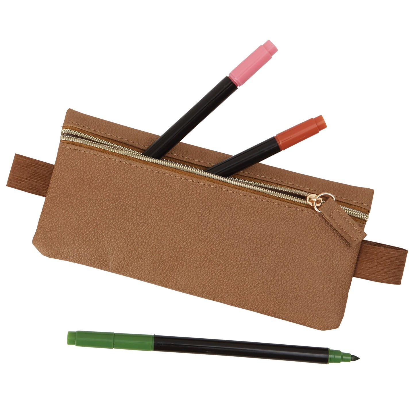 C.R. Gibson Leatherette Pencil Pouch & Marker Set