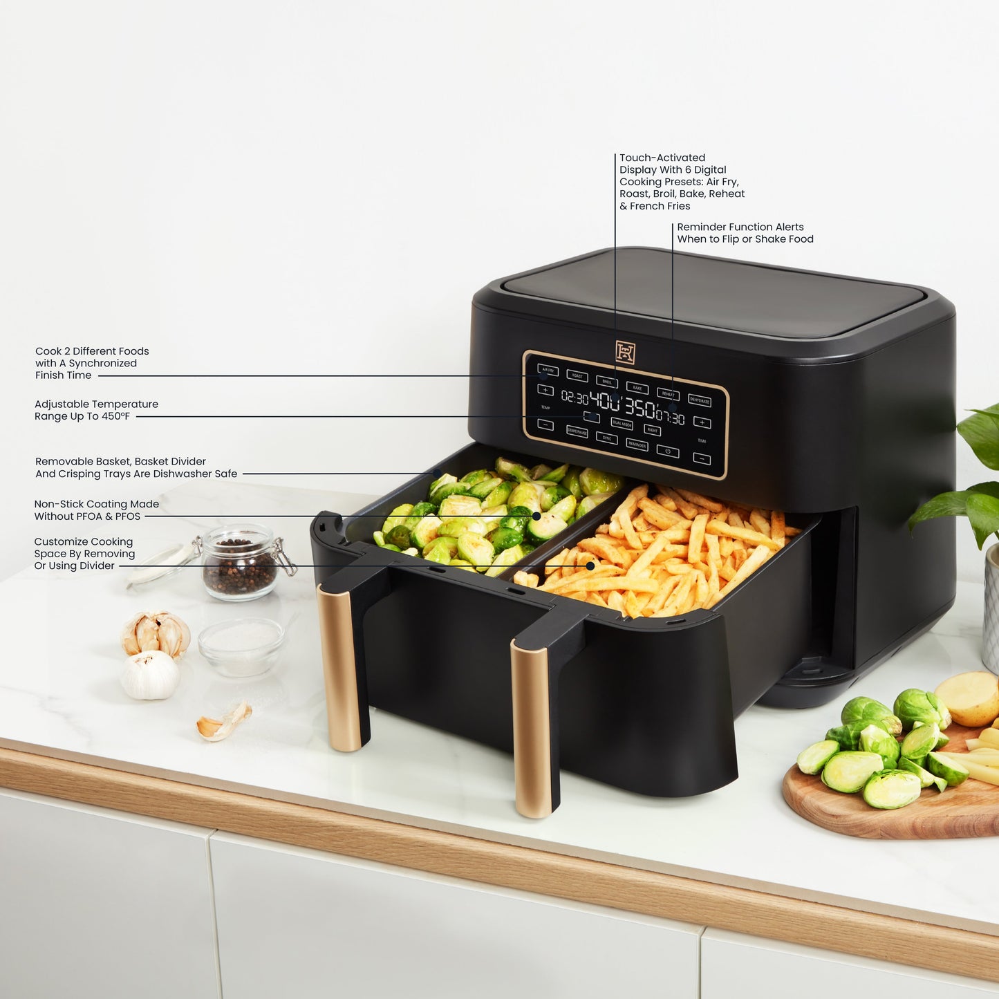 Kitchen & Table by H-E-B TriZone Air Fryer - Classic Black