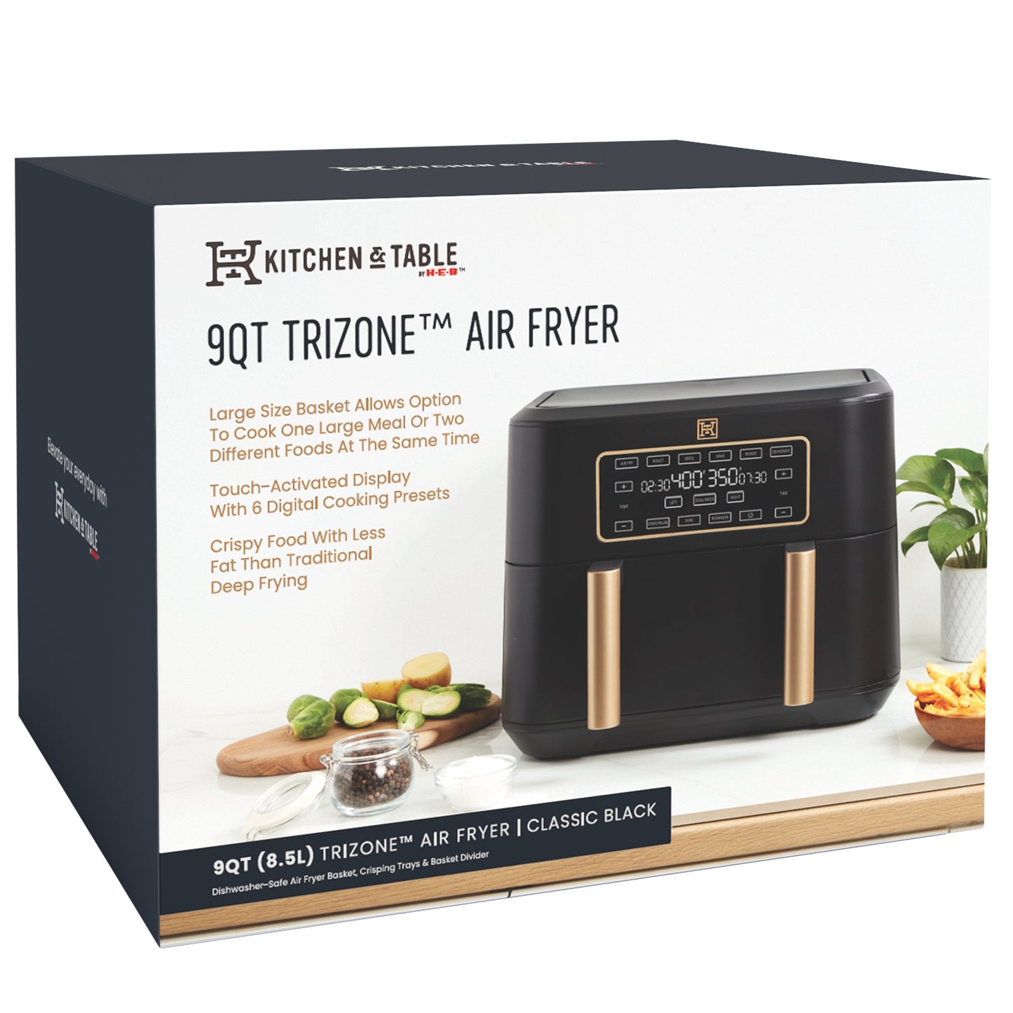 Kitchen & Table by H-E-B TriZone Air Fryer - Classic Black