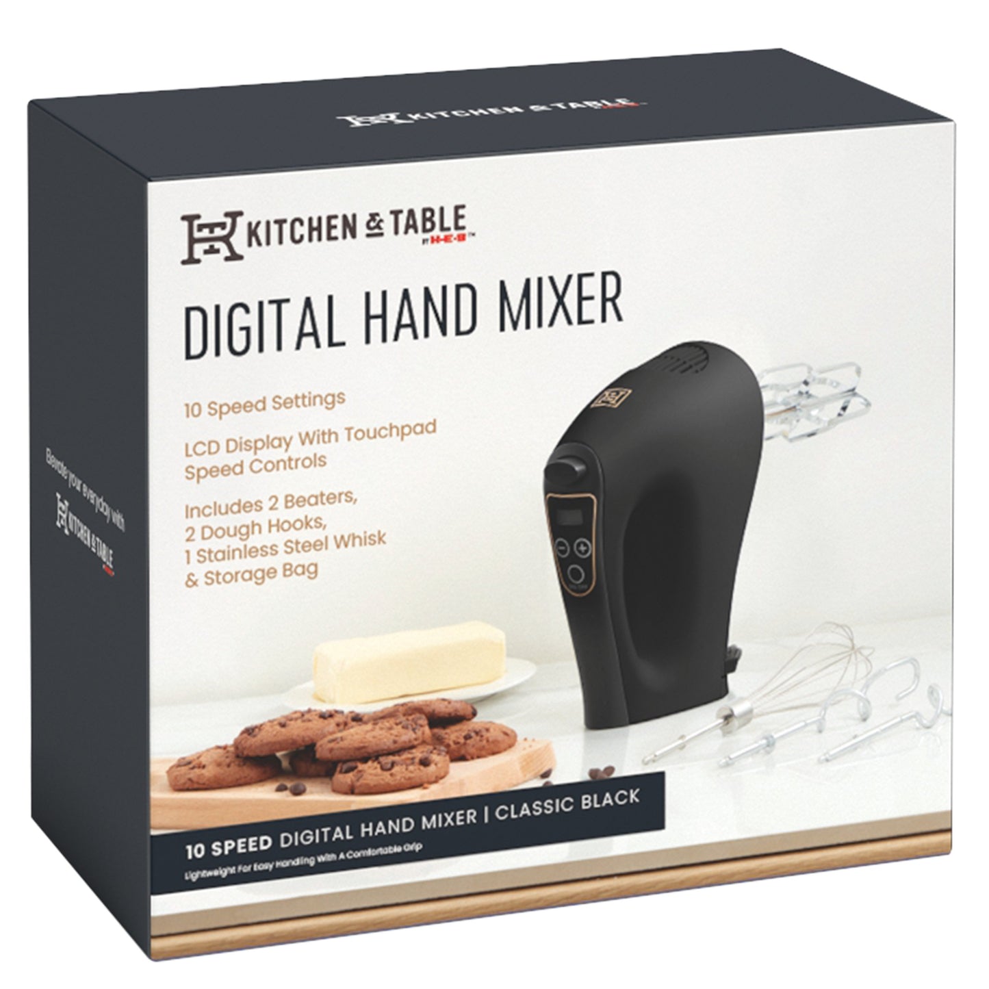 Kitchen & Table by H-E-B 10-Speed Digital Hand Mixer – Classic Black