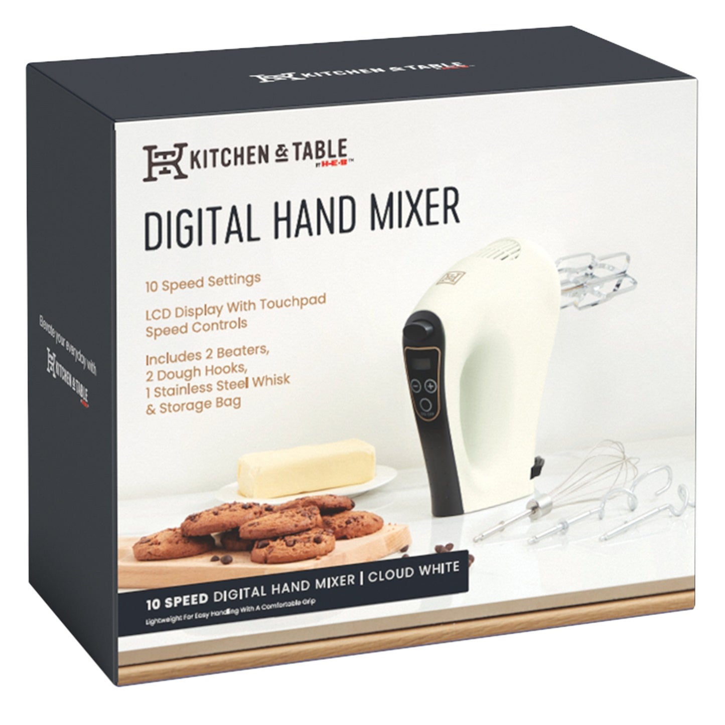 Kitchen & Table by H-E-B 10-Speed Digital Hand Mixer - Cloud White