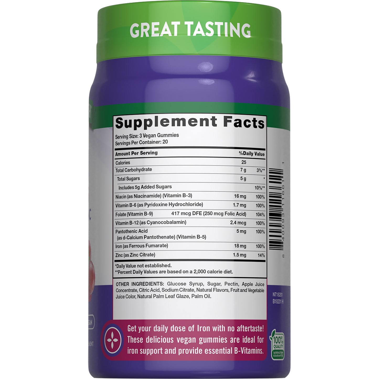 Nature's Truth Essential Iron Gummies - Grape Flavor