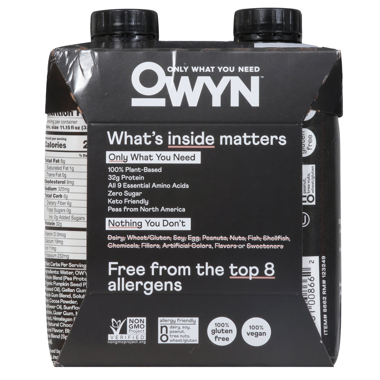 OWYN Pro Elite 32g Plant Protein Shakes 4 pk Bottles - Chocolate