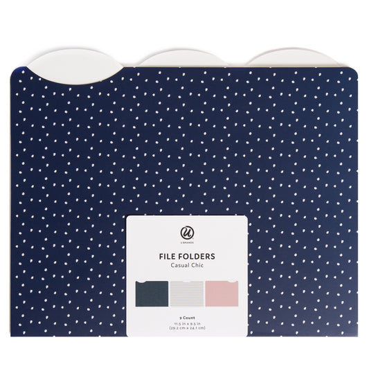U Brands Assorted File Folders - Casual Chic, 9 pk