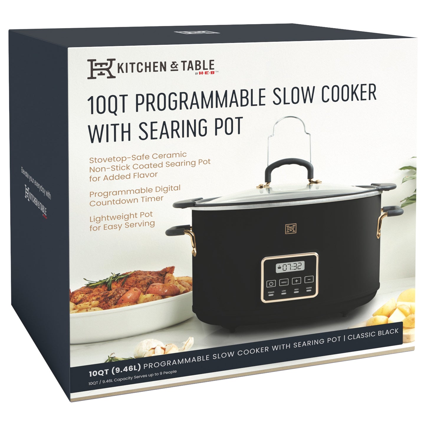 Kitchen & Table by H-E-B Programmable Slow Cooker with Searing Pot - Classic Black