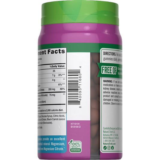 Nature's Truth Magnesium 200mg Gummies - Lemon Raspberry