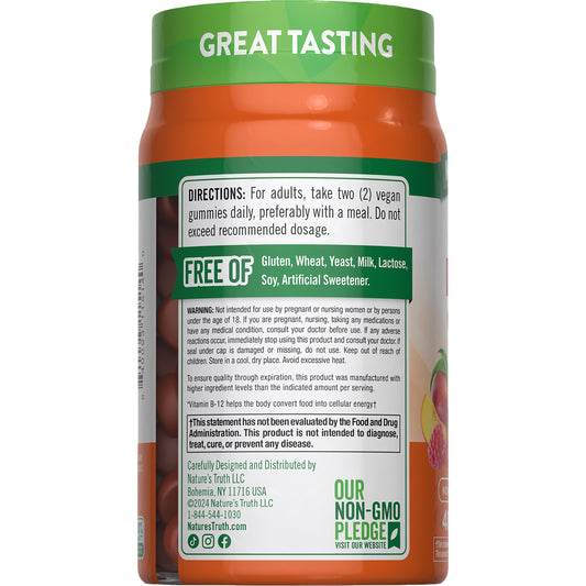 Nature's Truth B-12 Energy Gummies - Peach Raspberry