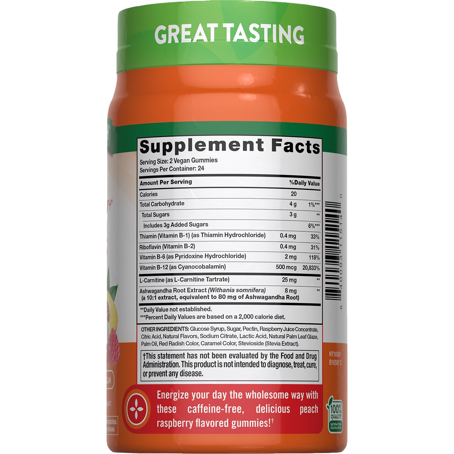 Nature's Truth B-12 Energy Gummies - Peach Raspberry