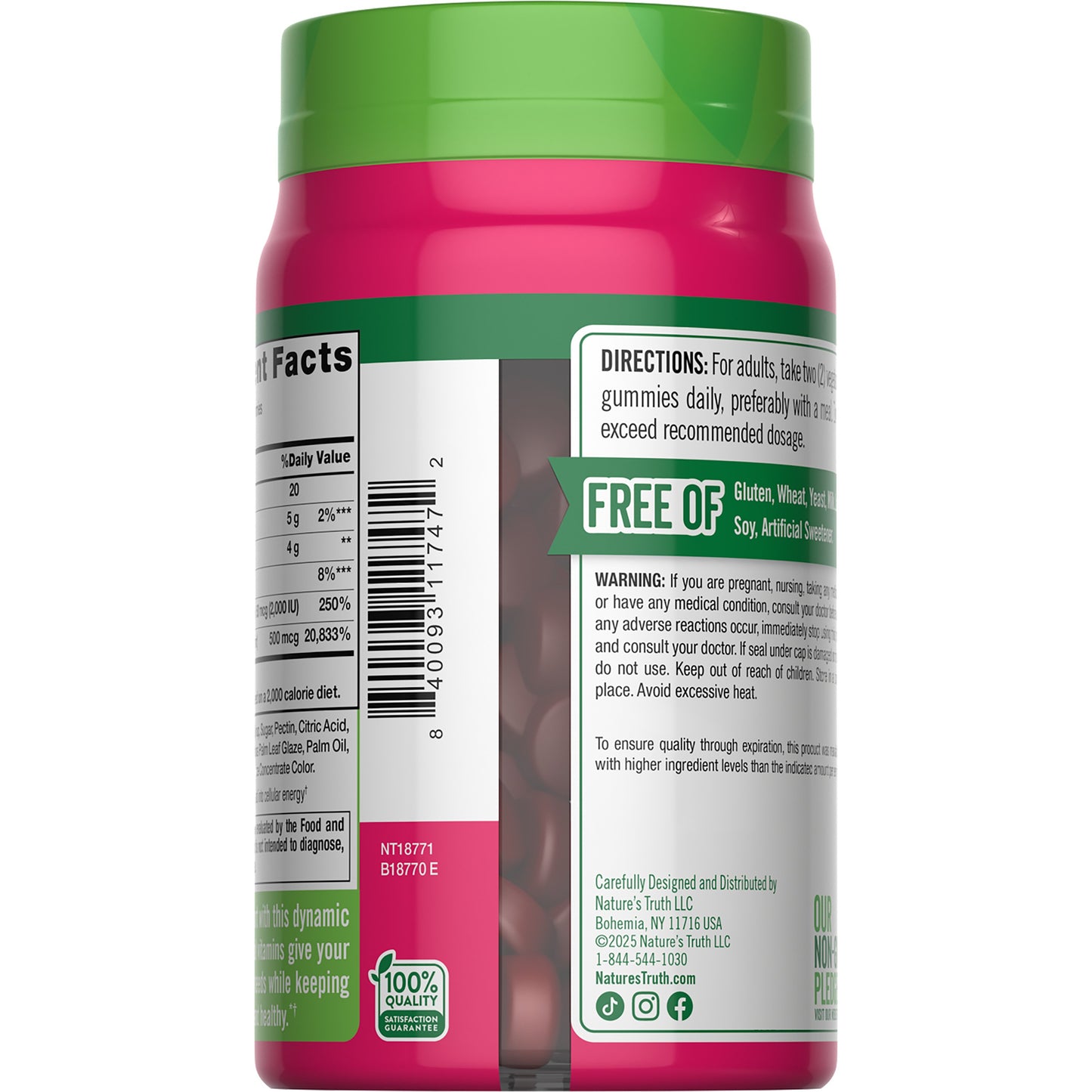 Nature's Truth D3 + B12 Gummies - Strawberry Flavor
