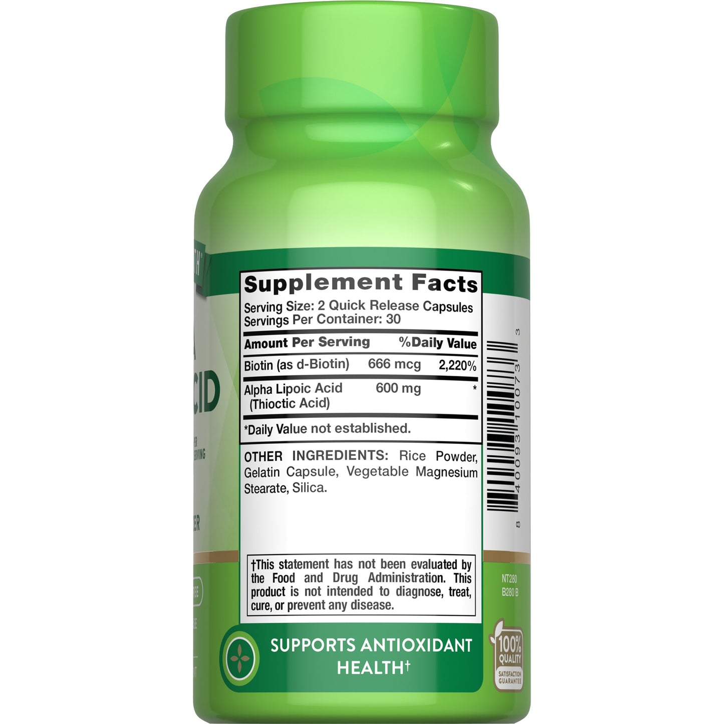 Nature's Truth Alpha Lipoic Acid 600mg Capsules
