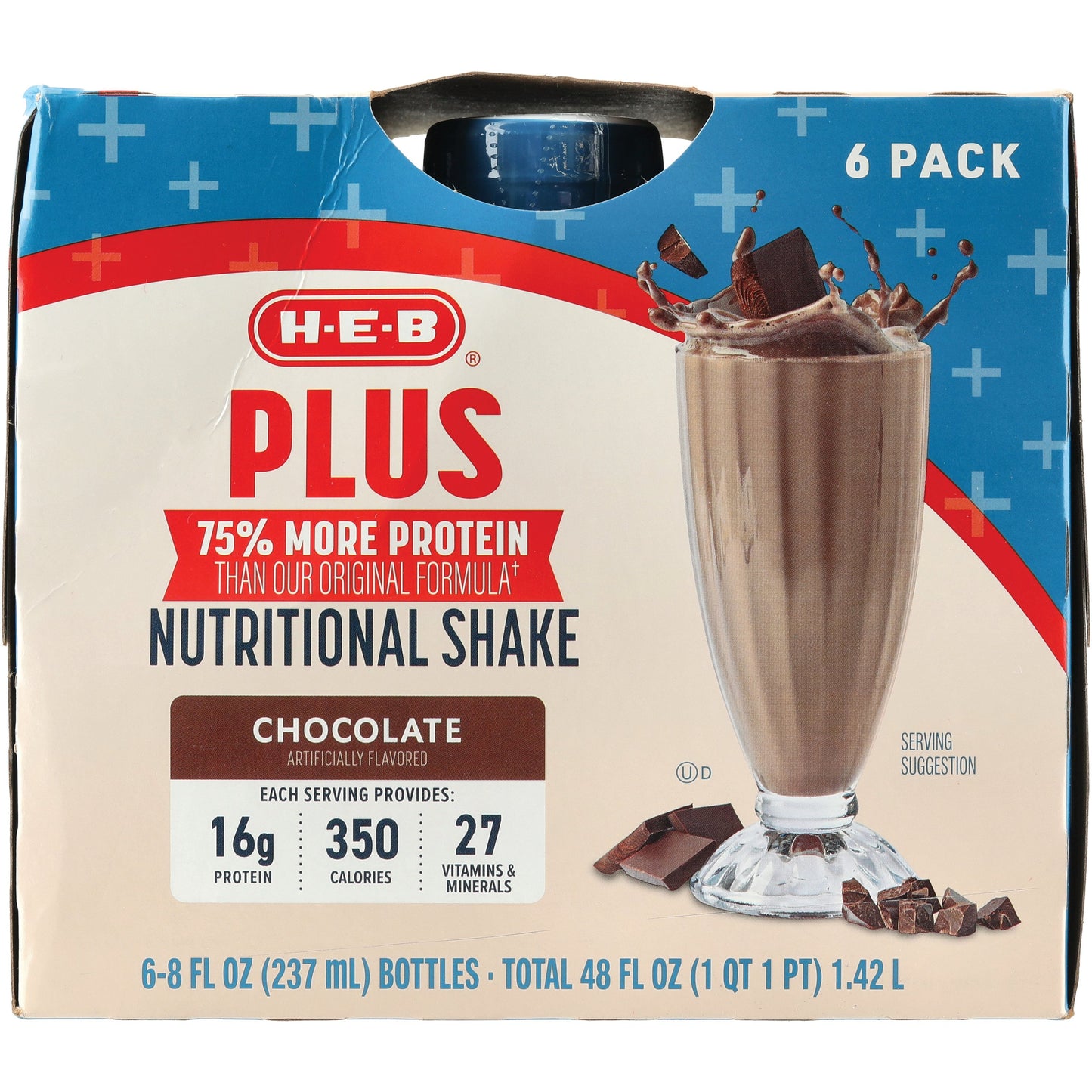 H-E-B Plus Protein Nutritional Shakes 6 pk Bottles - Chocolate
