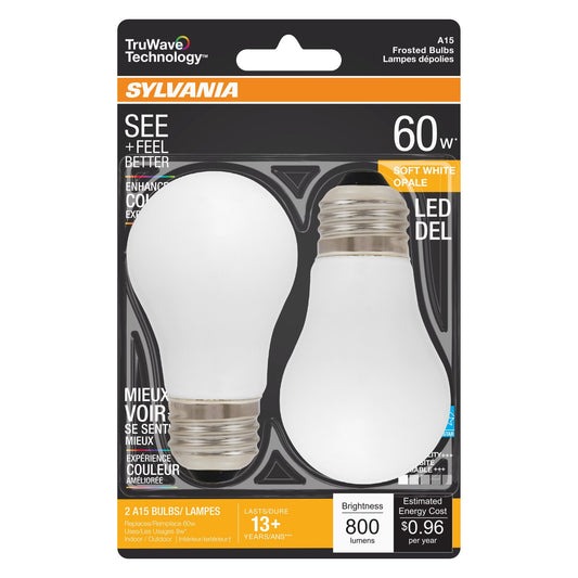 Sylvania TruWave A15 60-Watt Frosted LED Light Bulbs - Soft White