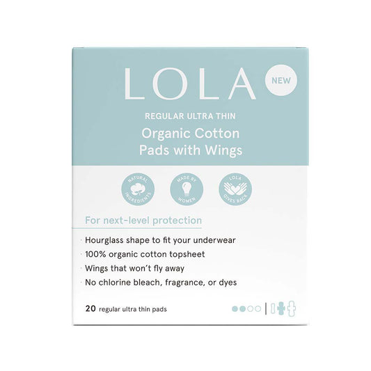 Lola Regular Ultra Thin Organic Cotton Pads With Wings