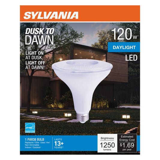 Sylvania Dusk To Dawn PAR38 120-Watt LED Flood Light Bulb - Daylight