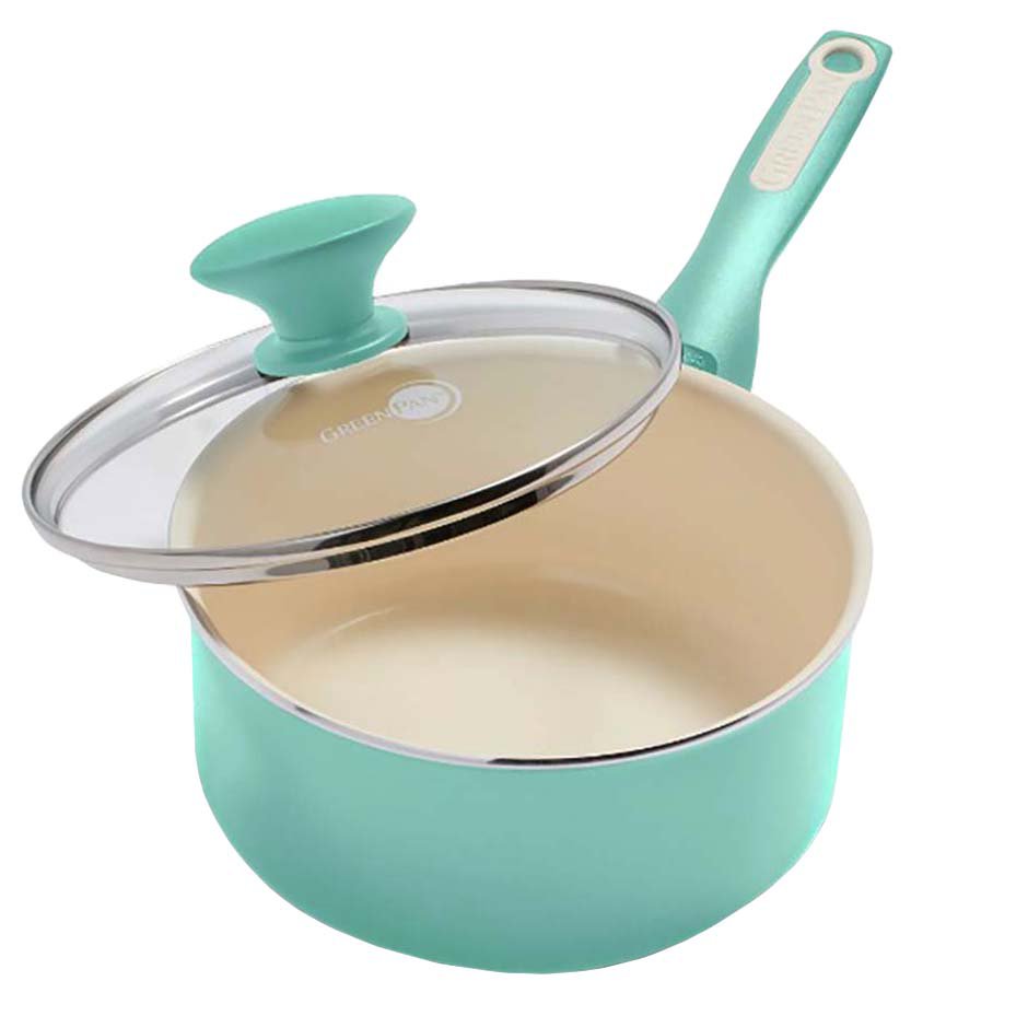 GreenPan Rio Collection Ceramic Nonstick Sauce Pan with Lid - Turquoise