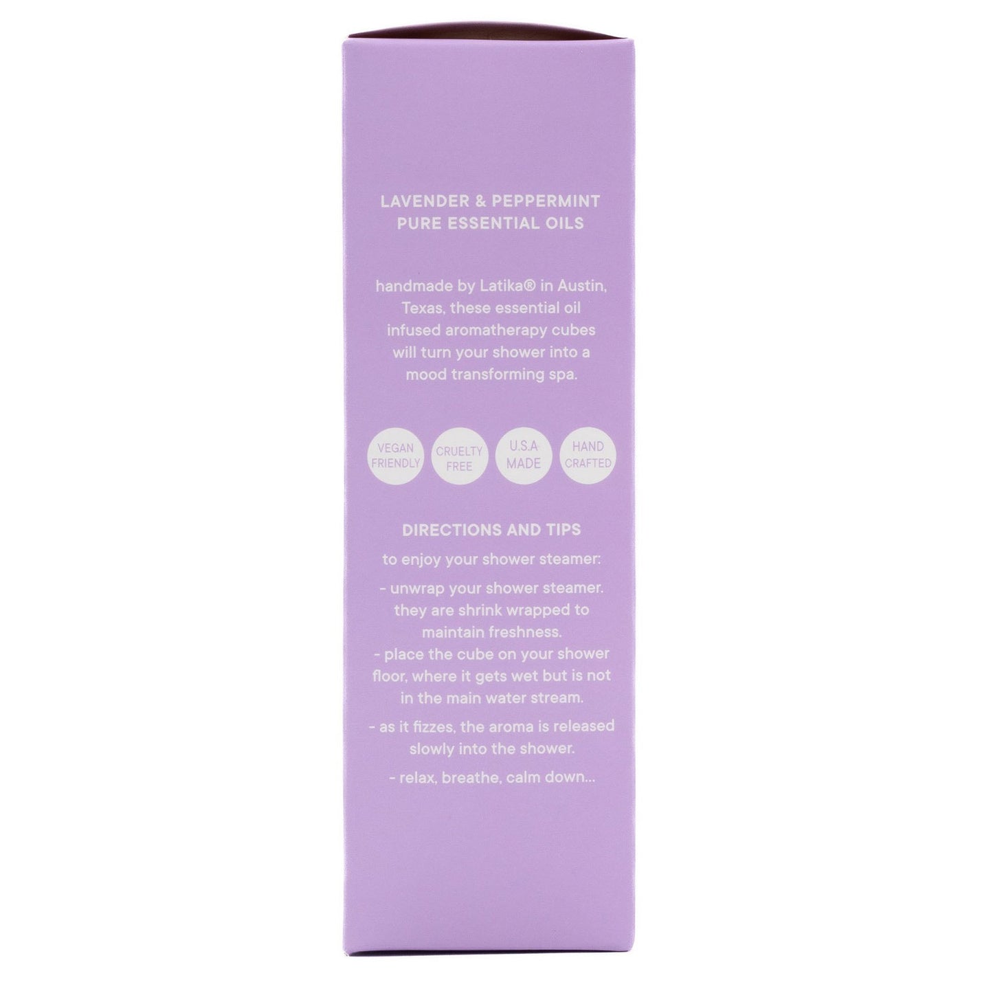 Latika Body Essentials Shower Steamer Calm Lavender & Mint Oils