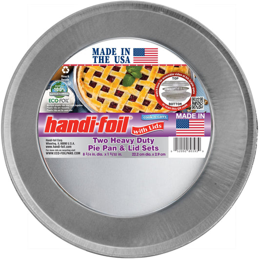 Handi-Foil Heavy Duty Pie Pans & Lids, 2 pk