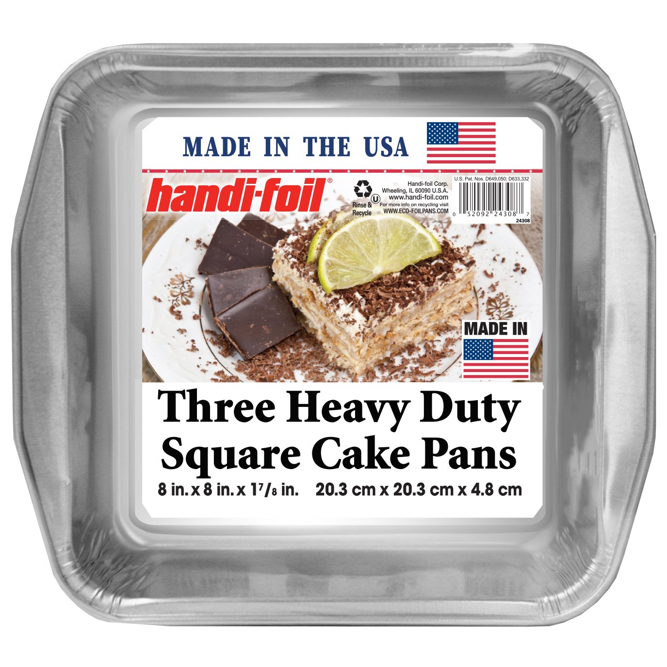 Handi-Foil Heavy Duty Square Cake Pans, 3 pk