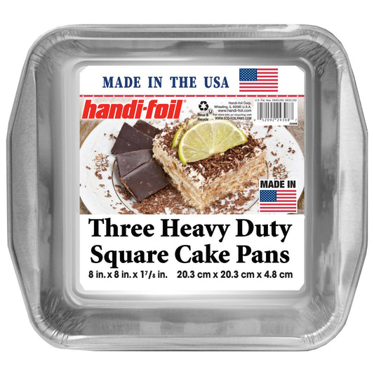 Handi-Foil Heavy Duty Square Cake Pans, 3 pk