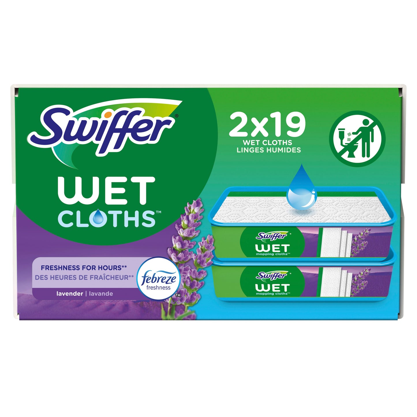 Swiffer Lavender Febreze Wet Mopping Cloth Refills
