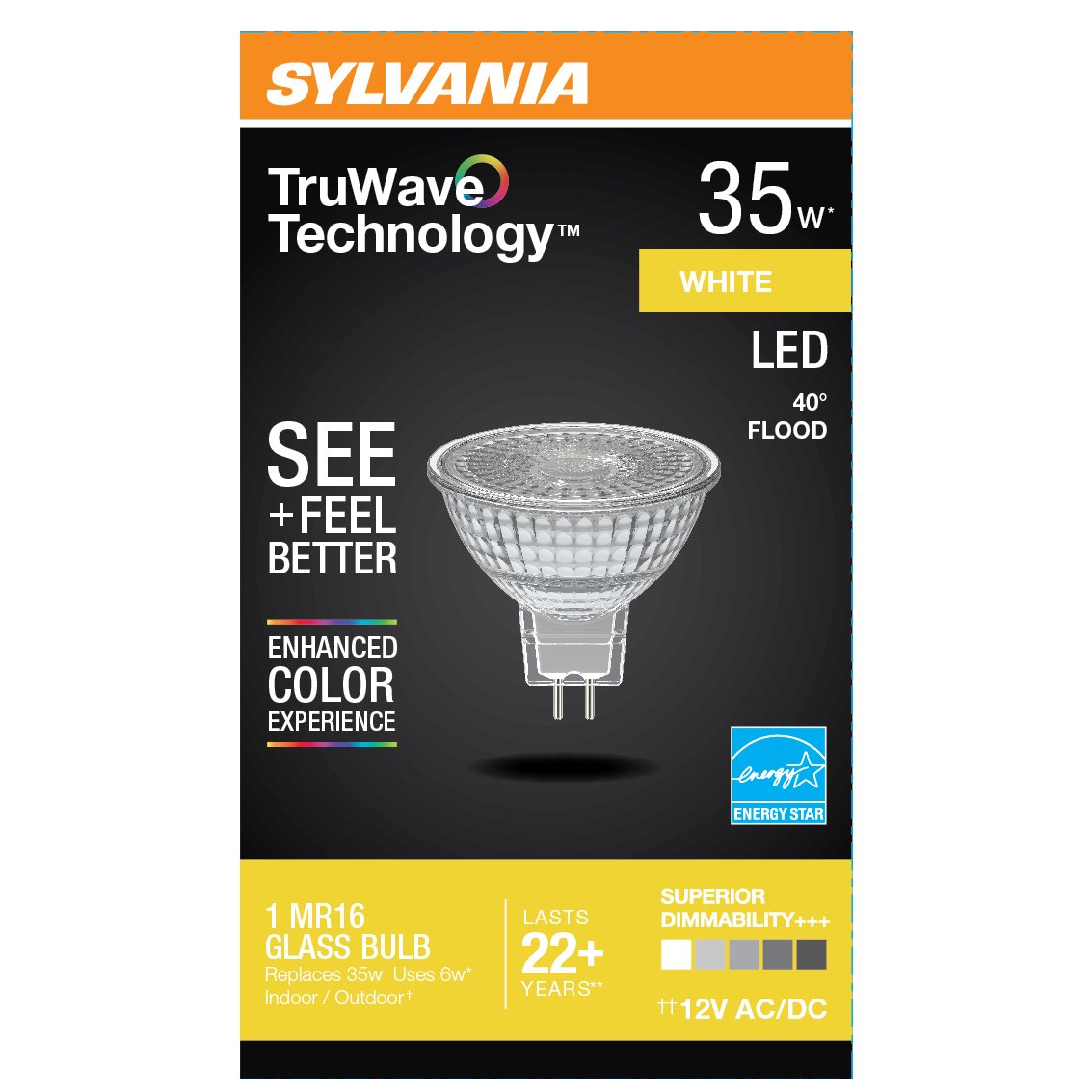 Sylvania TruWave MR16 35-Watt LED Glass Flood Light Bulb - White