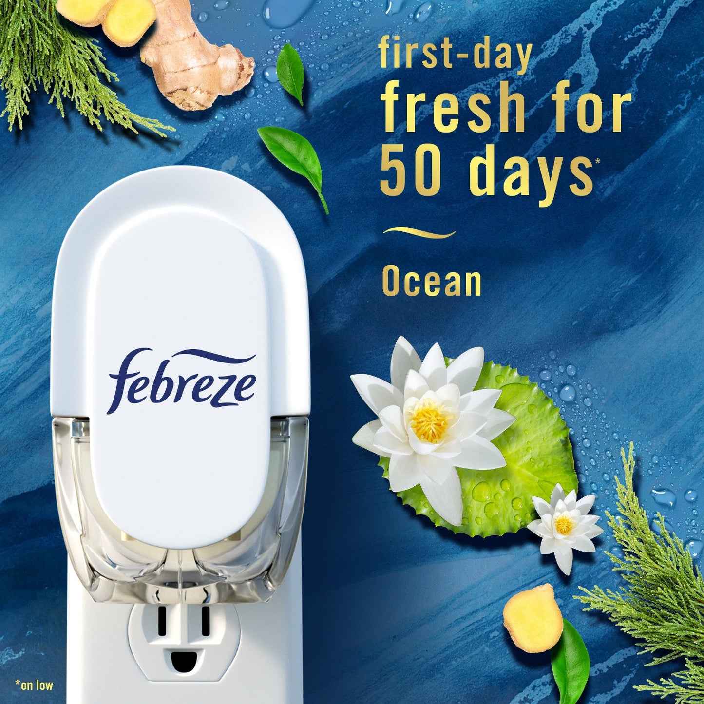 Febreze Luxe Plug In Air Freshener Odor-Fighting Scented Oil Refill - Ocean
