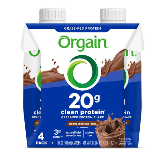 Orgain Clean 20g Protein Shakes 4 pk Cartons - Chocolate Fudge