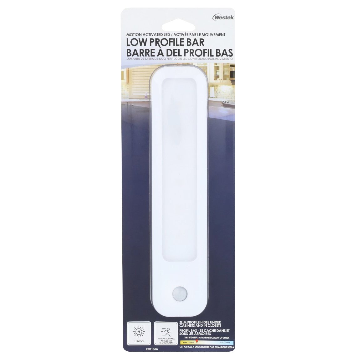 Amertac Low Profile Motion Bar Light - White