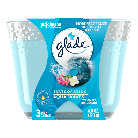 Glade Invigorating Aqua Waves 3 Wick Candle