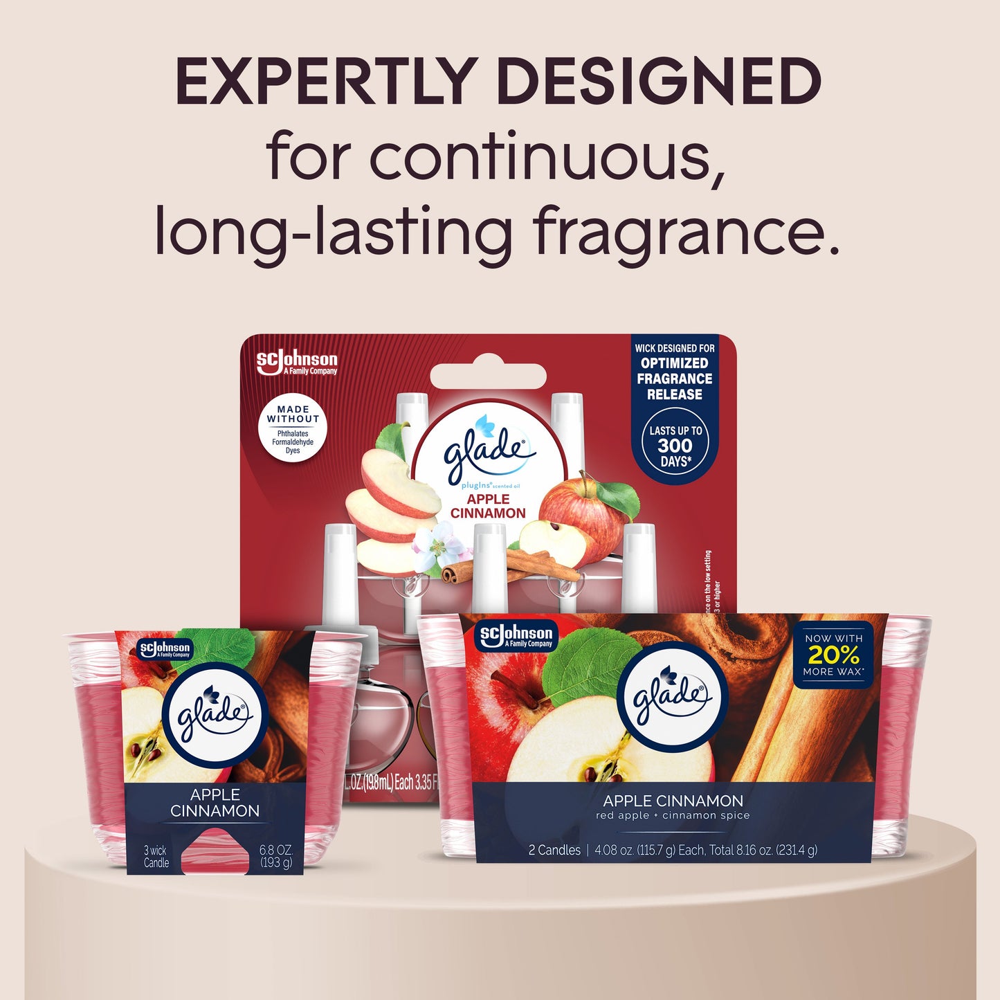 Glade Apple Cinnamon 3 Wick Candle