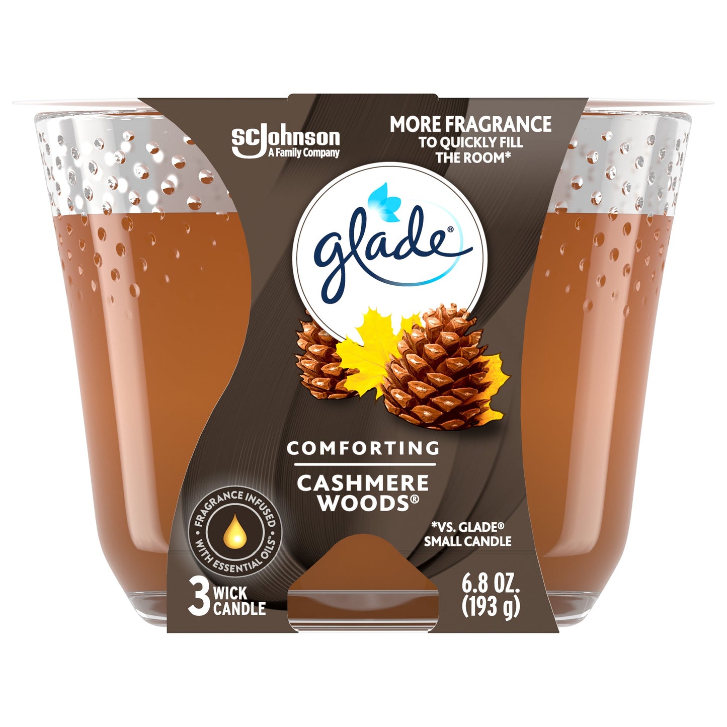 Glade Cashmere Woods 3 Wick Candle