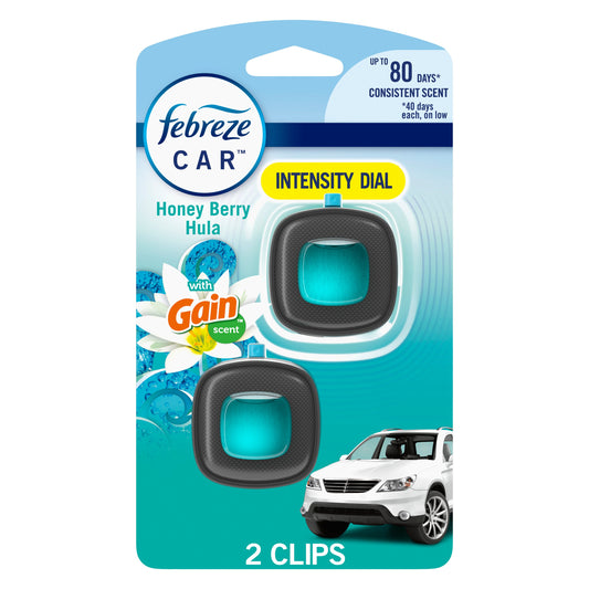 Febreze Car Gain Honey Berry Hula Air Freshener Vent Clips