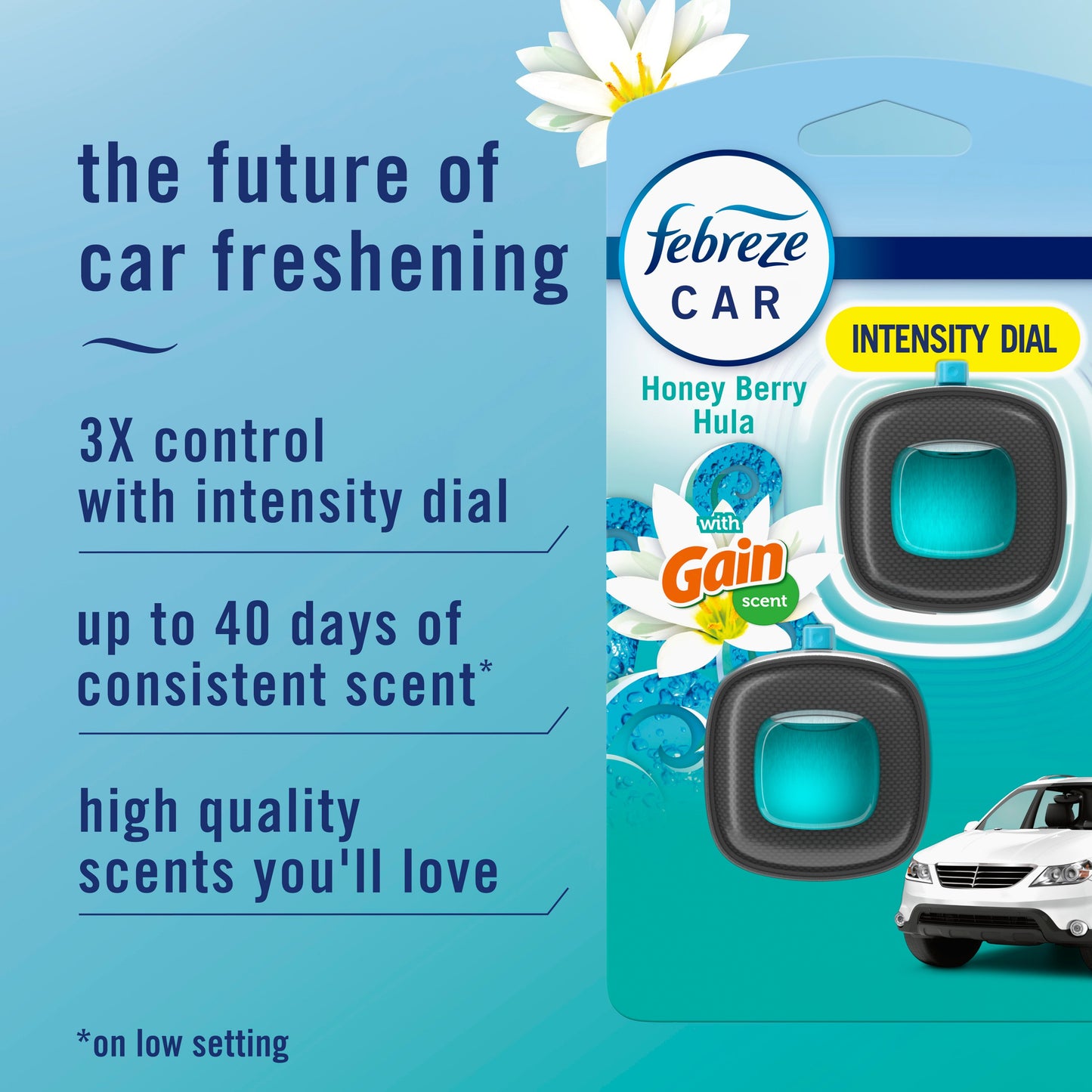 Febreze Car Gain Honey Berry Hula Air Freshener Vent Clips