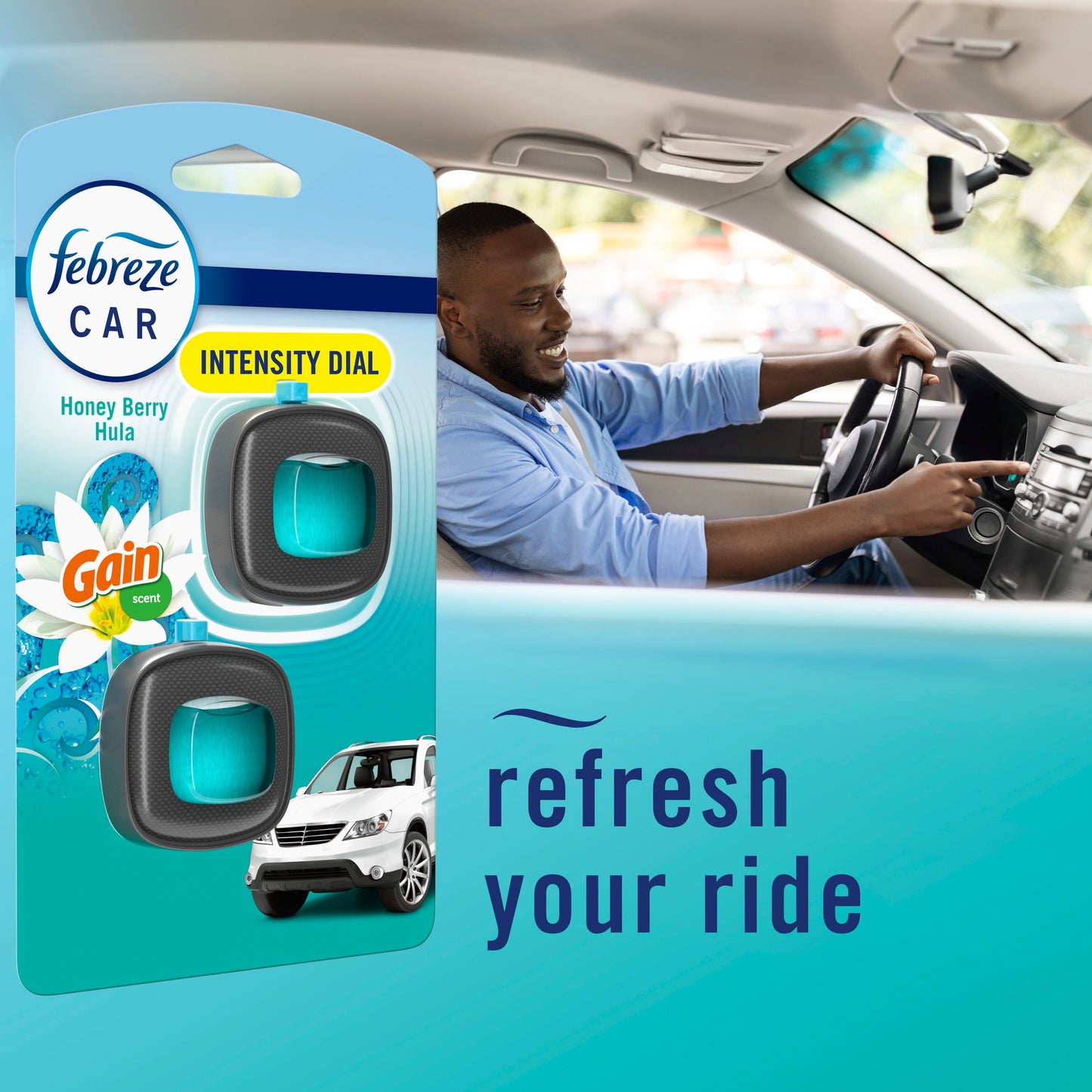 Febreze Car Gain Honey Berry Hula Air Freshener Vent Clips